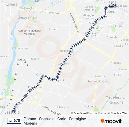 670 Bus Line Map