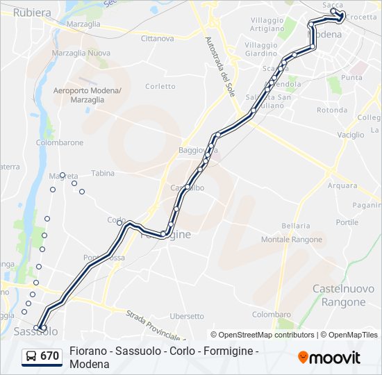 670 bus Line Map