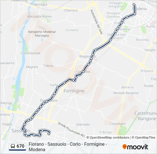 670 Bus Line Map