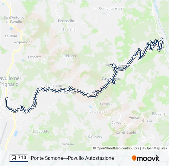 710 Bus Line Map