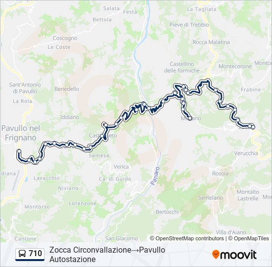 Percorso linea bus 710