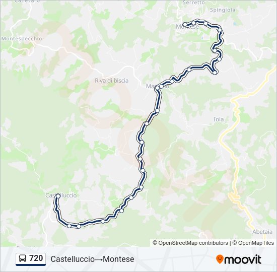 Percorso linea bus 720