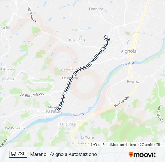 730 Bus Line Map