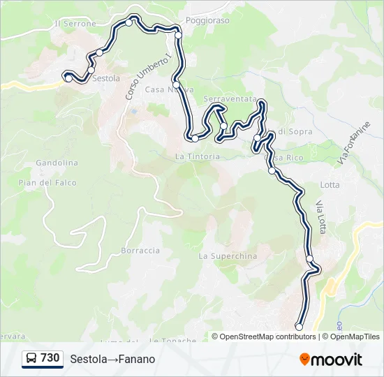 730 Bus Line Map