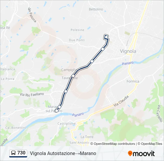 730 Bus Line Map