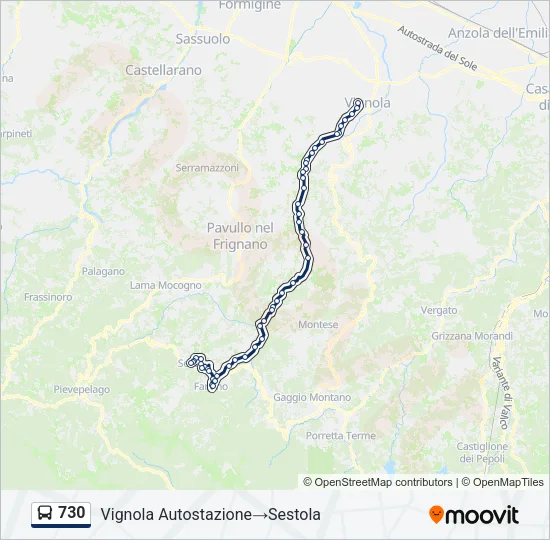 730 Bus Line Map