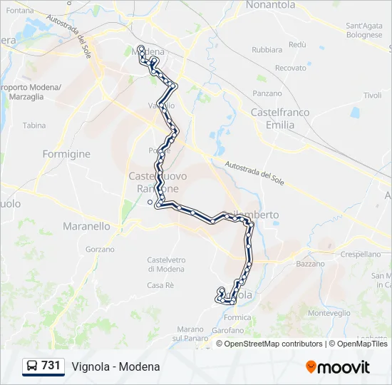 731 Bus Line Map