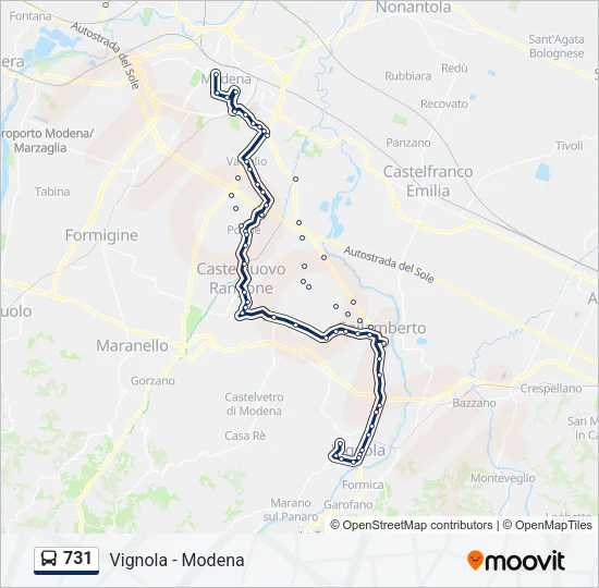 731 Bus Line Map