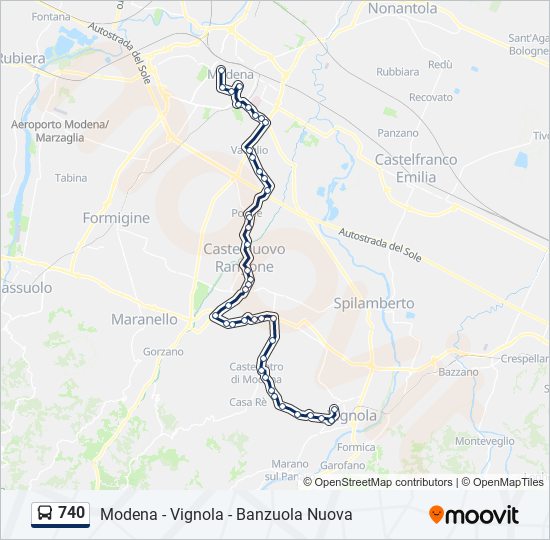 740 bus Line Map