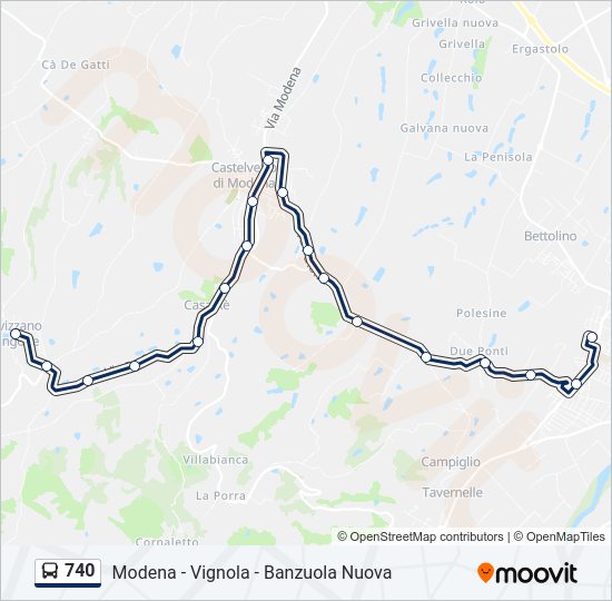 740 bus Line Map