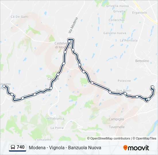 740 Bus Line Map