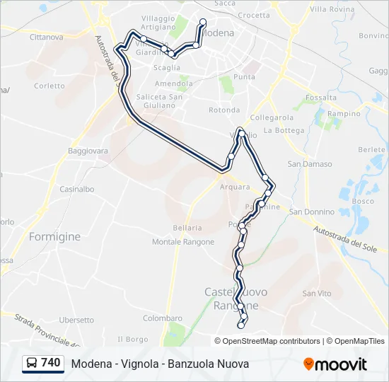 740 Bus Line Map