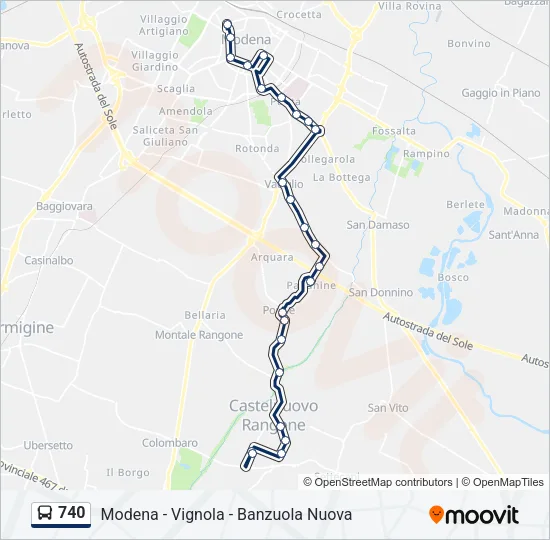 740 Bus Line Map