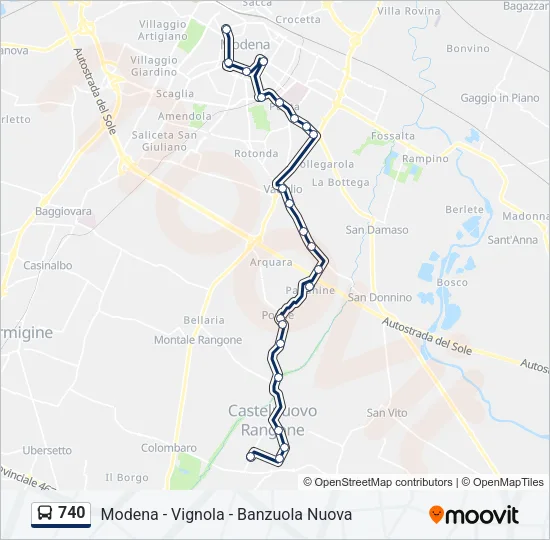 740 Bus Line Map