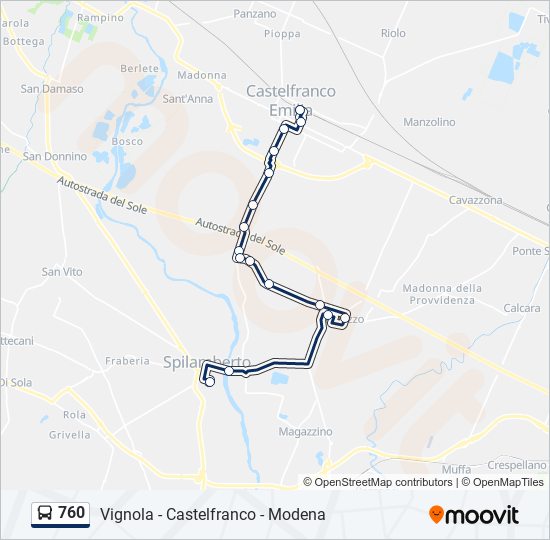 760 bus Line Map