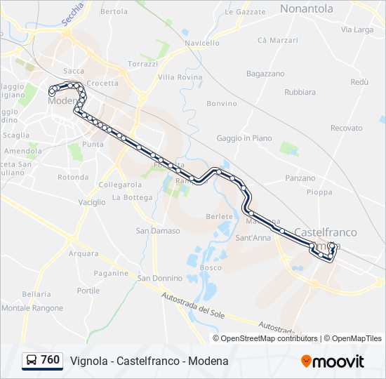 760 bus Line Map