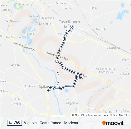 760 Bus Line Map