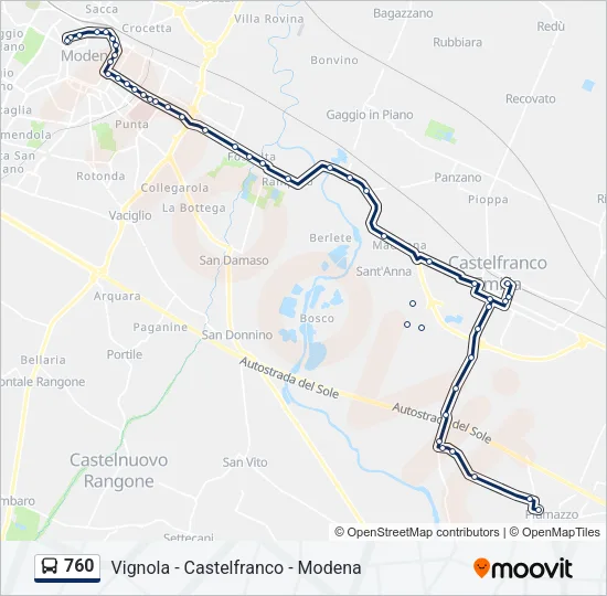 760 Bus Line Map