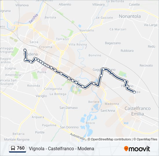 760 bus Line Map