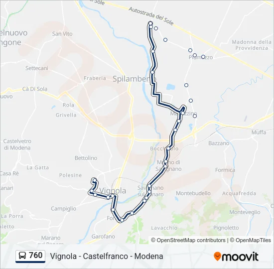 760 Bus Line Map