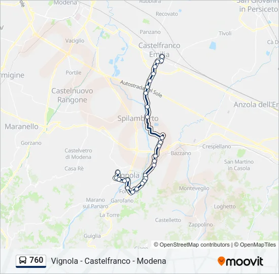 760 Bus Line Map