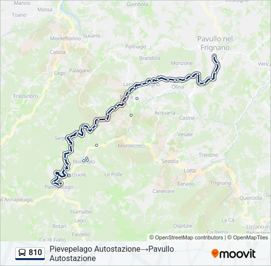 810 Bus Line Map
