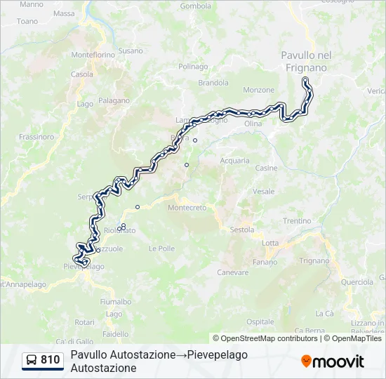 810 Bus Line Map