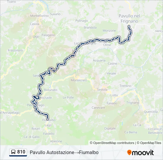 810 Bus Line Map