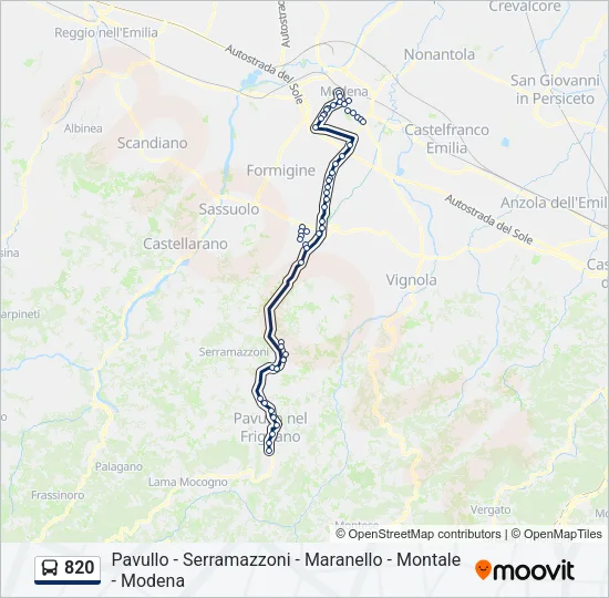 820 Bus Line Map