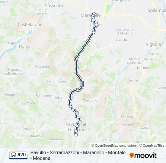 820 Bus Line Map