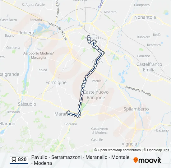820 Bus Line Map