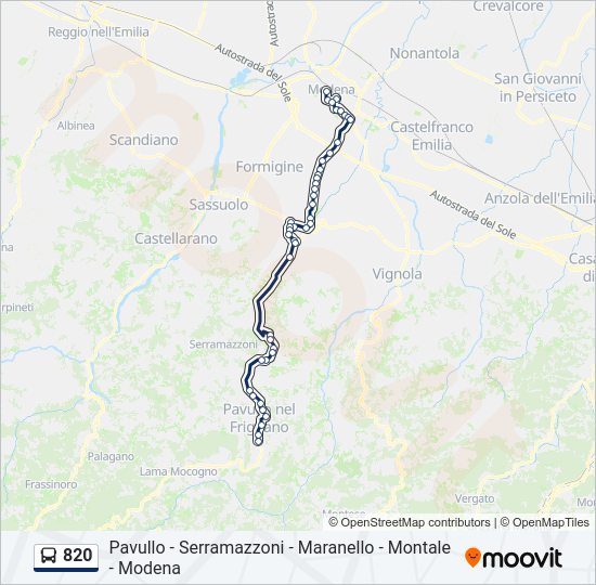 820 bus Line Map