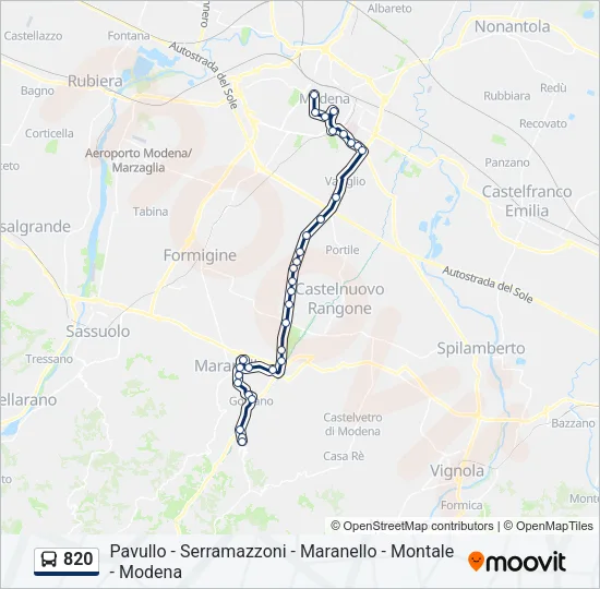 820 Bus Line Map