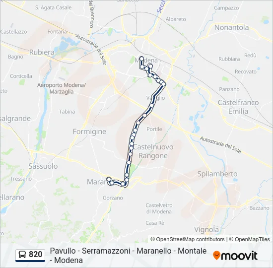 820 Bus Line Map