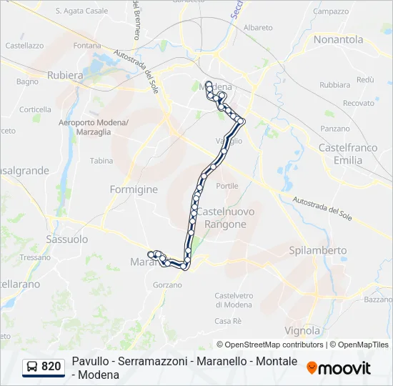 820 Bus Line Map