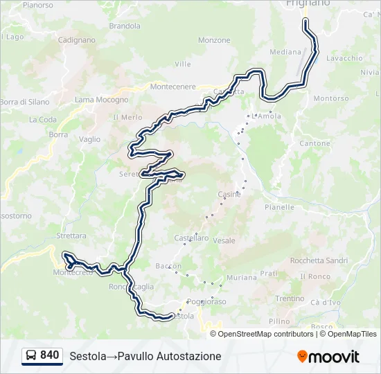 840 Bus Line Map