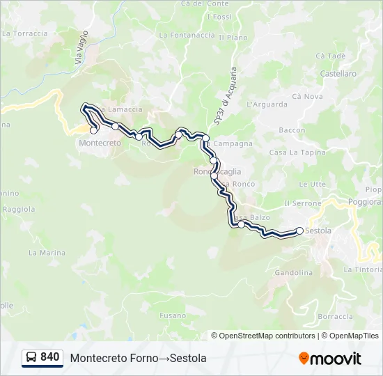 840 Bus Line Map