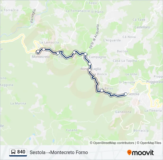 840 Bus Line Map