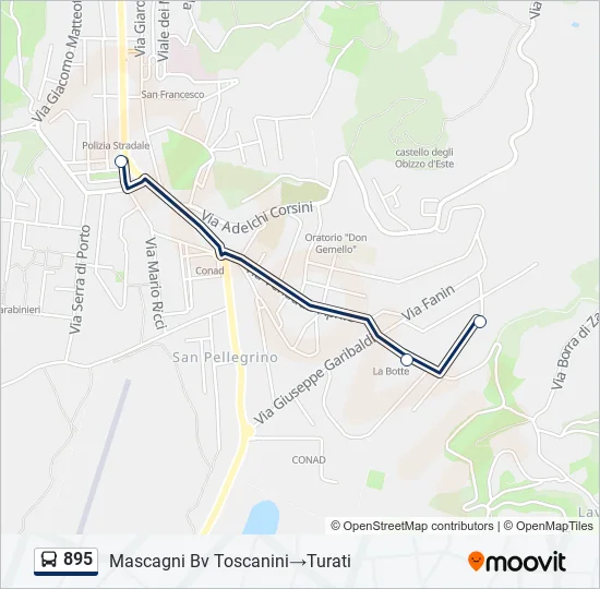 895 Bus Line Map