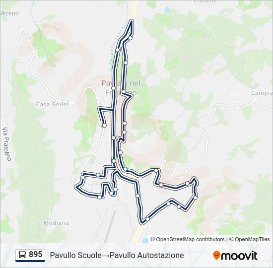 895 Bus Line Map