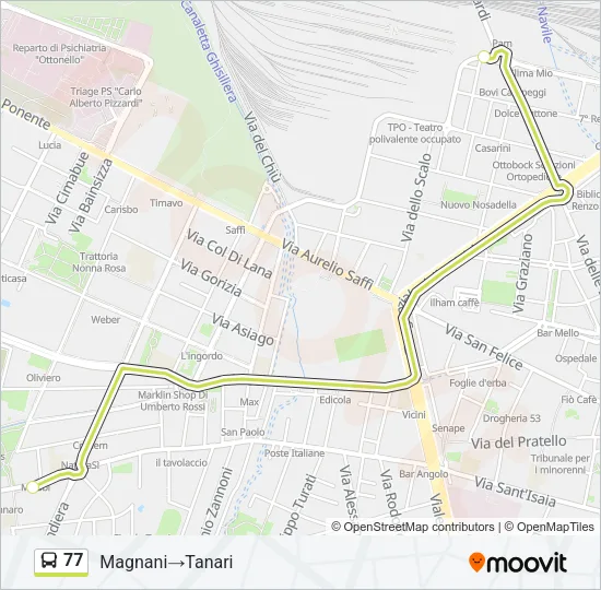 77 Bus Line Map