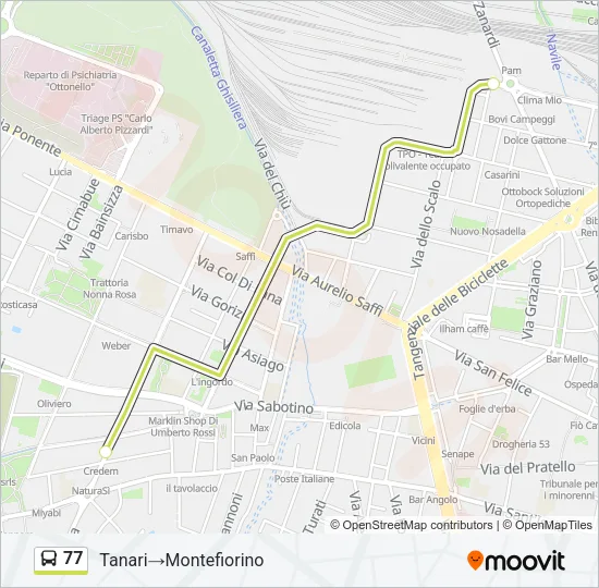 77 Bus Line Map