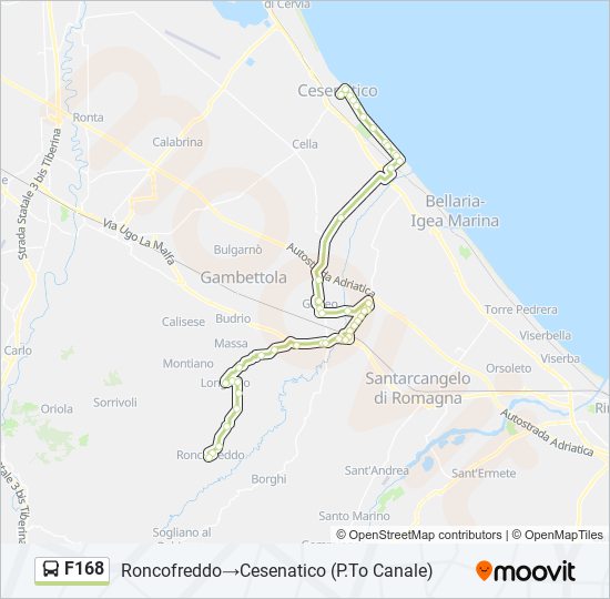 F168 bus Line Map