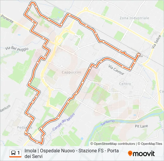 1 Bus Line Map