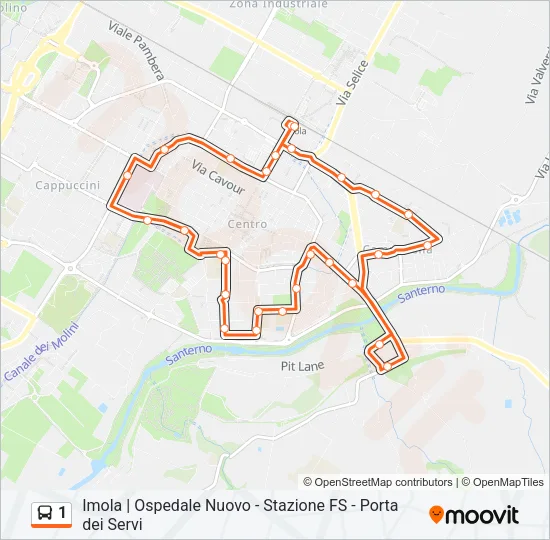 1 Bus Line Map