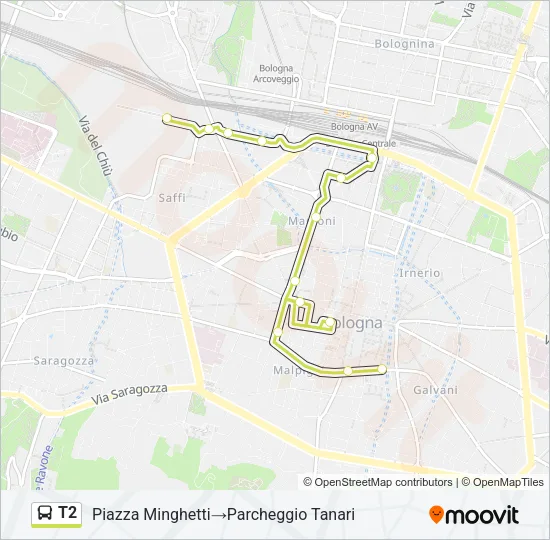 T2 Bus Line Map