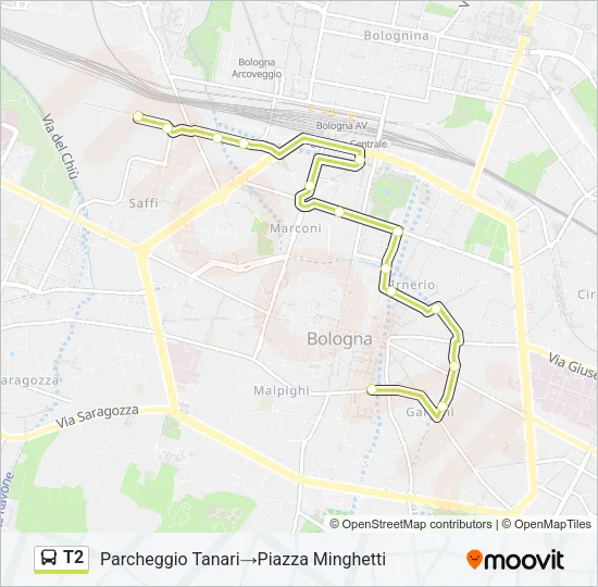 T2 Bus Line Map