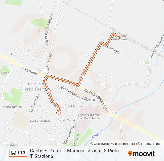 113 Bus Line Map