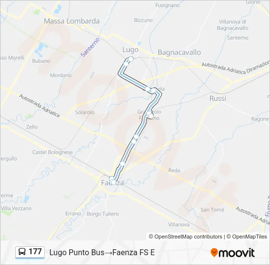 Percorso linea bus 177