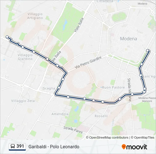 391 Bus Line Map